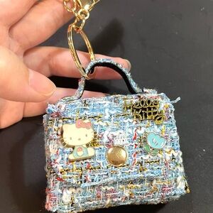 Hello Kitty Tweed Keychain